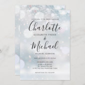 Signature Script Snowflakes Winterhochzeit Einladung (Vorne/Hinten)