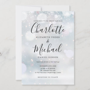 Signature Script Snowflakes Winterhochzeit Einladung