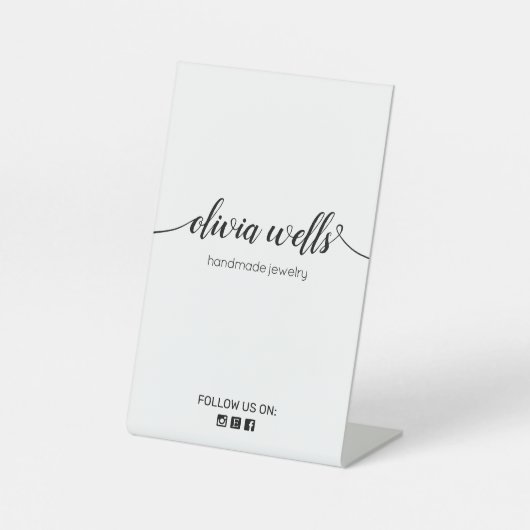 Signature Script Social Media Icon Pedestzeichen Sockelschild (Vorderseite)