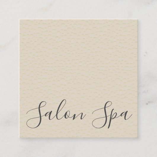 Signature Script Social Textured QR Code Salon Quadratische Visitenkarte (Vorderseite)