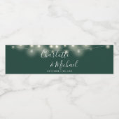 Signature Script String Lights Emerald Wedding Wasserflaschenetikett (Einzelnes Label)