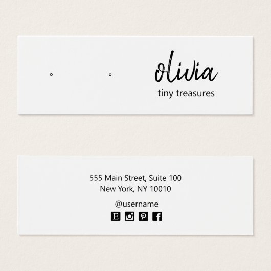 Signature Script Stud Earring Display Card (Vorne & Hinten)