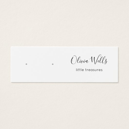 Signature Script Stud Earring Juwelier Display Car (Vorderseite)