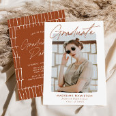 Signature Script Terracotta Foto Graduation Party Einladung