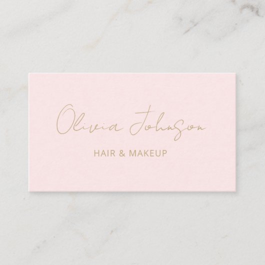 Signature Script Trendy Pink Gold Business Card Visitenkarte (Vorderseite)
