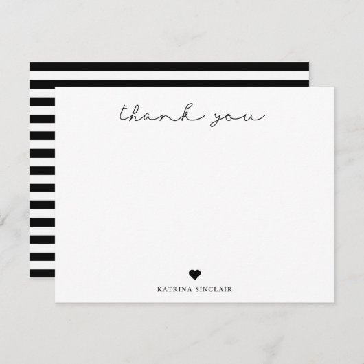 Signature Script Vielen Dank Mitteilungskarte (Vorne/Hinten)