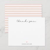 Signature Script Vielen Dank Petal Pink Herz Mitteilungskarte (Vorne/Hinten)