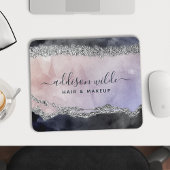 Signature Script Wasserfarbe Lila Schwarzes Silber Mousepad