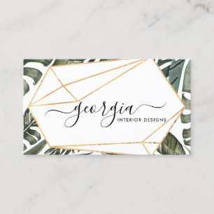 Signature Script Watercolor Tropische Vegetation G Visitenkarte