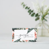 Signature Script Watercolor Tropische Vegetation Visitenkarte (Stehend Vorderseite)