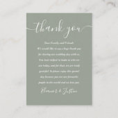 Signature Script Wedding Sage Vielen Dank Platzkarte (Vorderseite)