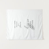 Signature Script Welcome Wedding Fabric Sign Wandteppich (Vorderseite (Horizontal))