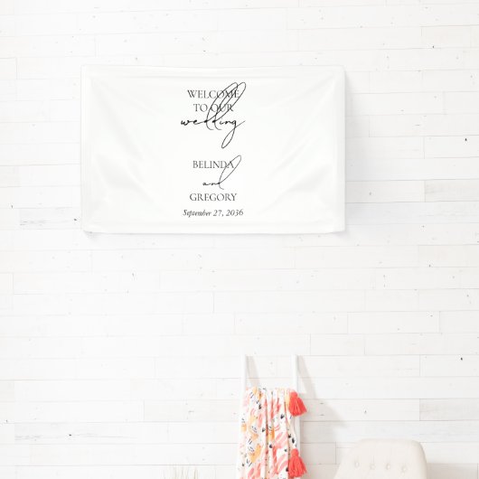 Signature Script Welcome Wedding Hanging Banner (InSitu)