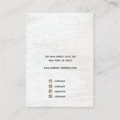 Signature Script White Wood Ohrring Display Holder Visitenkarte (Rückseite)