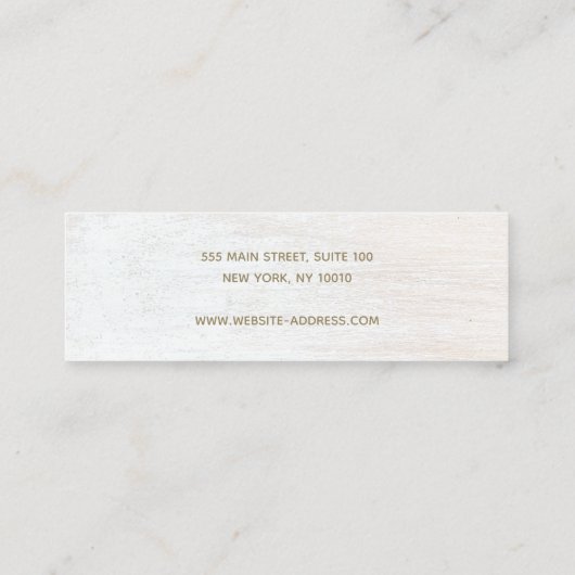 Signature Script White Wood Ohrring Display Mini B Mini Visitenkarte (Rückseite)