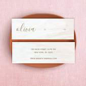 Signature Script White Wood Ohrring Display Mini B Mini Visitenkarte