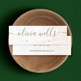 Signature Script White Wood Ohrring Display Mini Visitenkarte
