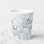 Signature Script Winterschneeflocken Hochzeit Pappbecher (Rechts)