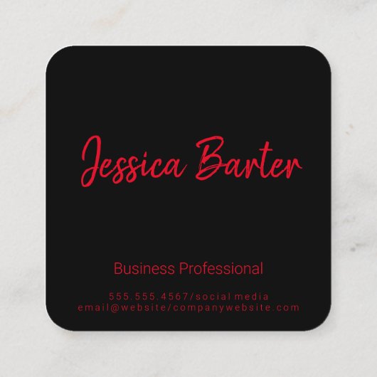 Signature-Serie | Monogramm Quadratische Visitenkarte (Rückseite)