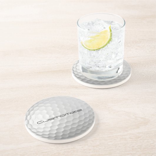 Signature Series Personalisierte Golfball-Geschenk Getränkeuntersetzer (Seite)