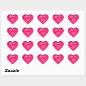 Signature-Skript Bright Pink Made with Liebe Heart Herz-Aufkleber (Blatt)