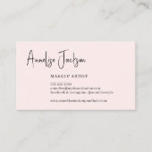 Signature-Skript einfache rot-rosa Make-up-Künstle Visitenkarte (Vorderseite)