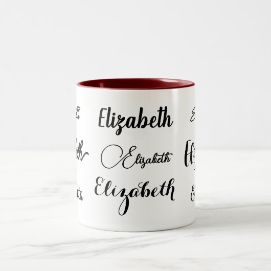 Signature-Skript für den personalisierten Individu Zweifarbige Tasse (Mittel)