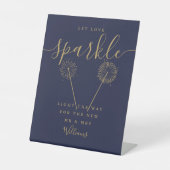 Signature-Skript für die Liebe Sparkle Navy Blue G Sockelschild (Vorderseite)