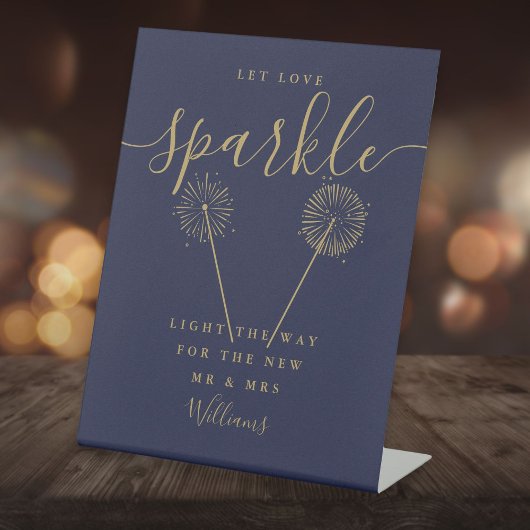 Signature-Skript für die Liebe Sparkle Navy Blue G Sockelschild