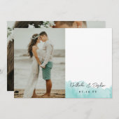 Signature-Skript für Wasserfarben-Hochzeiten-Foto Dankeskarte (Vorne/Hinten)