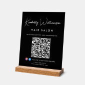 Signature-Skript-QR-Code für Geschäftsnamen Schwar Acrylschild (Winkel)