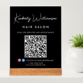 Signature-Skript-QR-Code für Geschäftsnamen Schwar Acrylschild