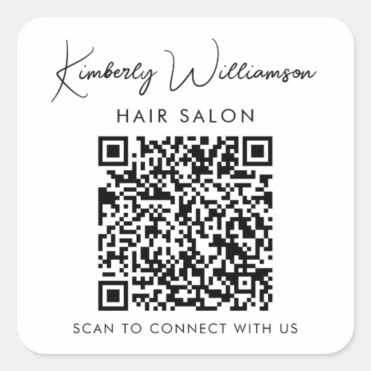 Signature-Skript QR-Code Werbeaktion für Firmennam Quadratischer Aufkleber (Vorderseite)