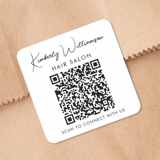 Signature-Skript QR-Code Werbeaktion für Firmennam Quadratischer Aufkleber