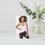 Signature Talent Business Card | 2 Fotos QR-Code Visitenkarte (Stehend Vorderseite)