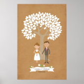 Signature Tree mit Cartoon Couple Portrait Poster (Vorne)