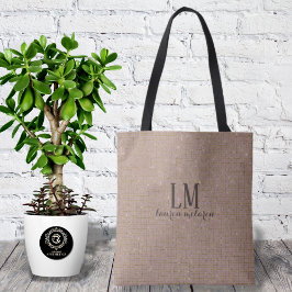 Signature True Taupe Monogram Tote with Soft Shine Tasche