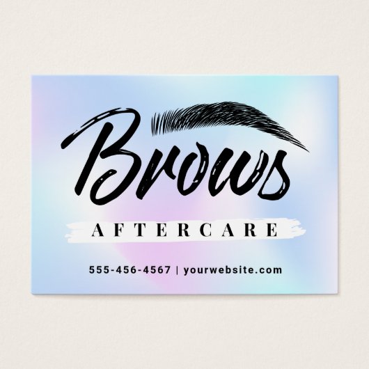 Signature UV Gloss Holographic Brow Aftercare Card (Vorderseite)