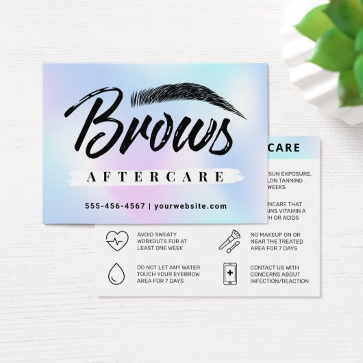 Signature UV Gloss Holographic Brow Aftercare Card (Schreibtisch)