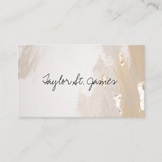 Signature Vintag Gold Beige Malerei Visitenkarte (Vorderseite)