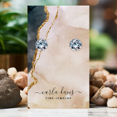 Signature Watercolor Pink Black Juwelier Display Visitenkarte