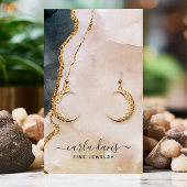 Signature Watercolor Pink Black Juwelier Display Visitenkarte