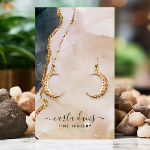 Signature Watercolor Pink Black Juwelier Display Visitenkarte