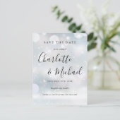 Signature Winter Frost Save the Date Postkarte (Stehend Vorderseite)
