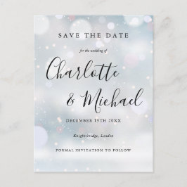 Signature Winter Frost Save the Date Postkarte