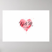 Signature-Zeichen für das Gästebuch, grünes Herz Poster (Vorne)