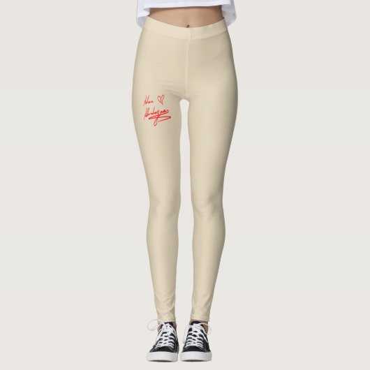 Signatured Creme Leggings (Vorderseite)