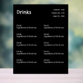 Signaturen des einfachen Coffee Shop Drink Menu Acrylschild (Neutral)