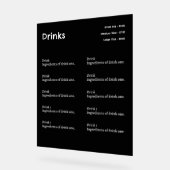 Signaturen des einfachen Coffee Shop Drink Menu Acrylschild (Winkel)