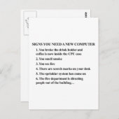 Signaturen, die Sie benötigen einen neuen Computer Postkarte (Vorne/Hinten)